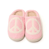 Tweens Plush Slippers with a Peace Design