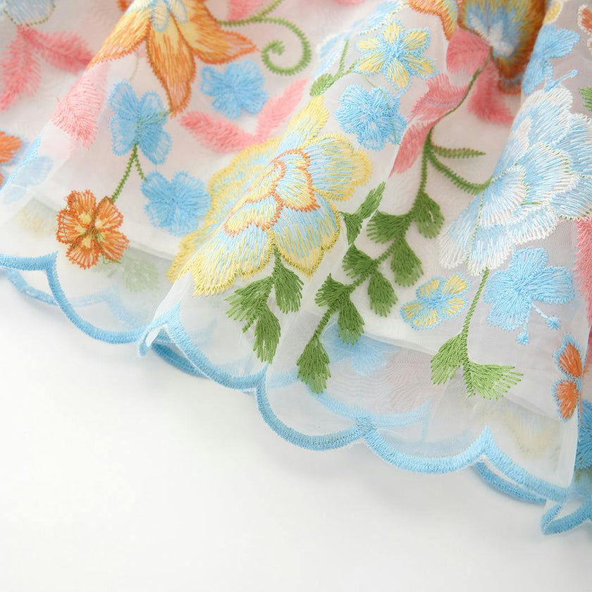 Bianca Embroidered Frill Maxi Dress