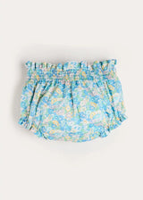 Leontyne Floral Elasticated Waist Bloomers in Blue Made with Liberty Fabric (1mth-3yrs)