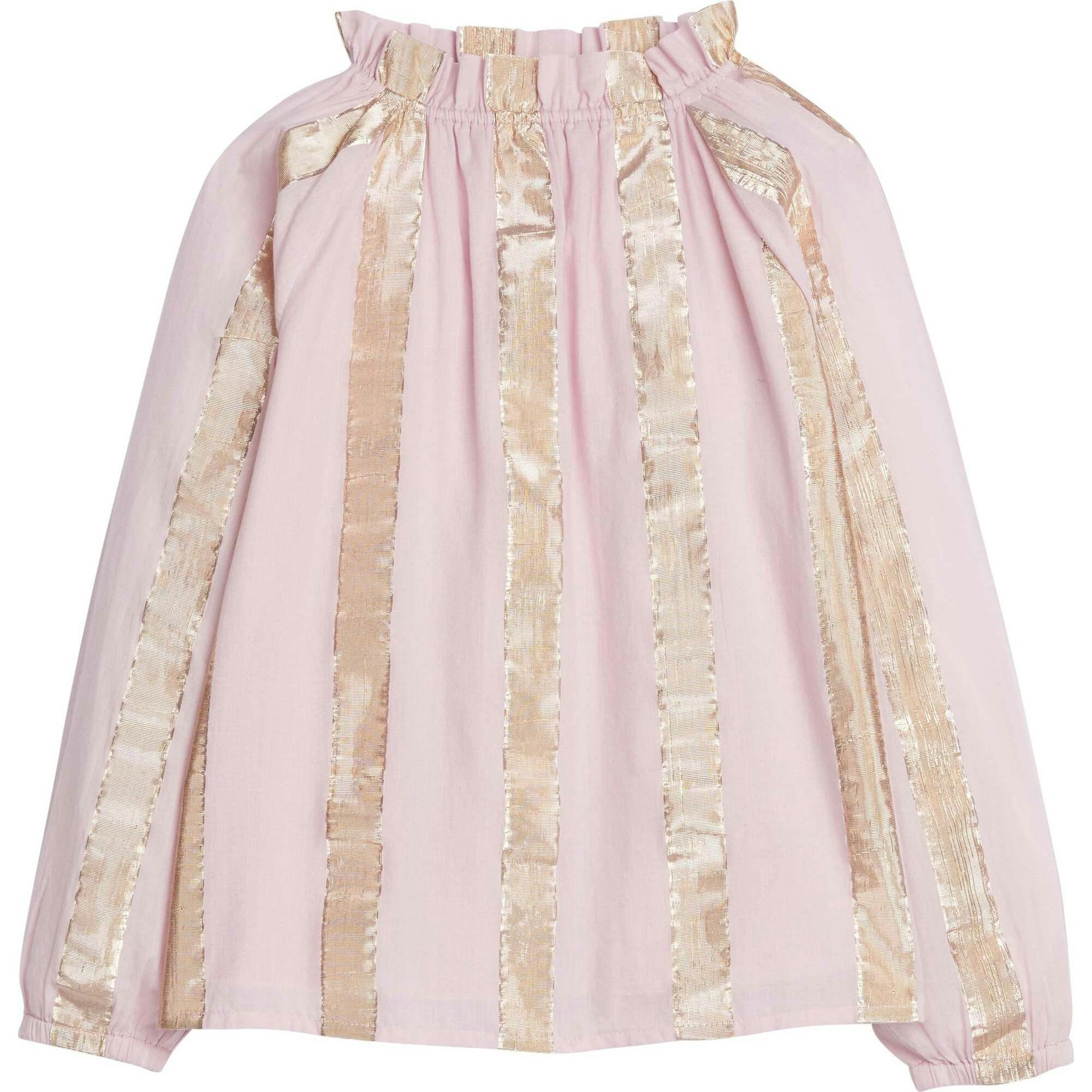 Tory Ruffle Neck Elastic Cuff Long Sleeve Top