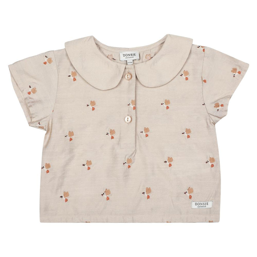Nesa Blouse | Hummingbirds | Soft Taupe