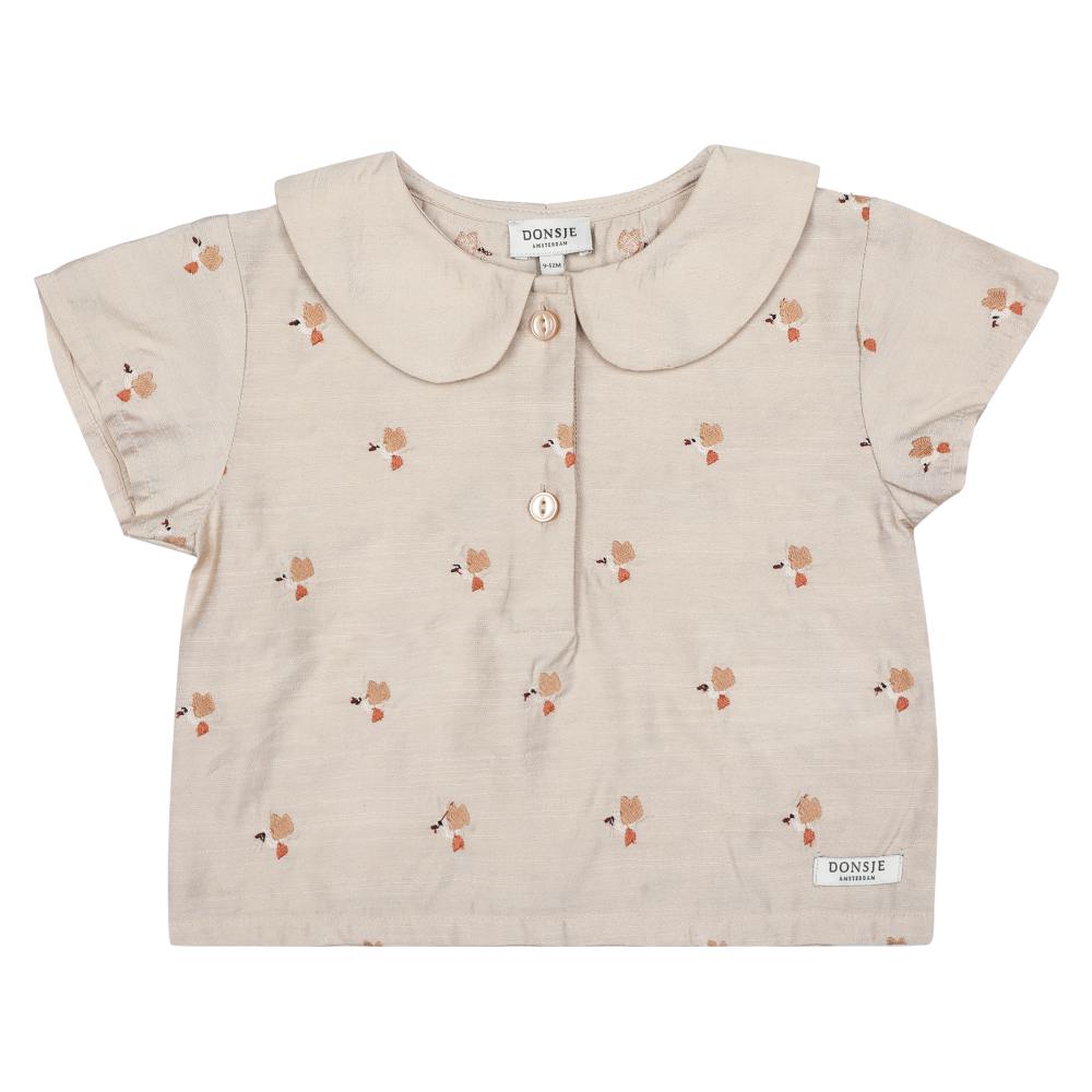 Nesa Blouse | Hummingbirds | Soft Taupe