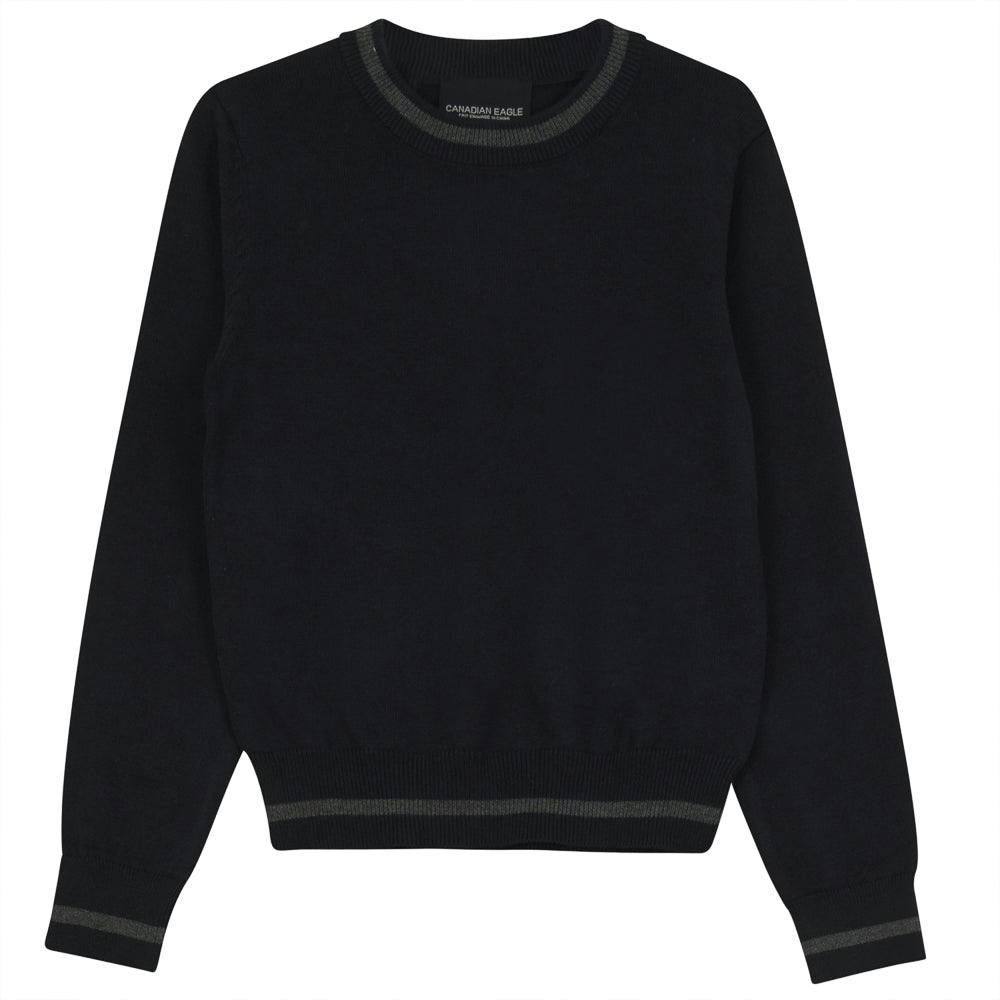 Basic Grey Detail Crewneck Sweater