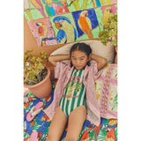 UVAS STRIPED SWIMSUIT GREEN