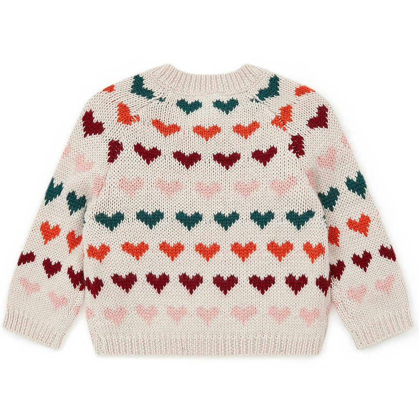 BONTON Jacquard Heart Knit Cardigan