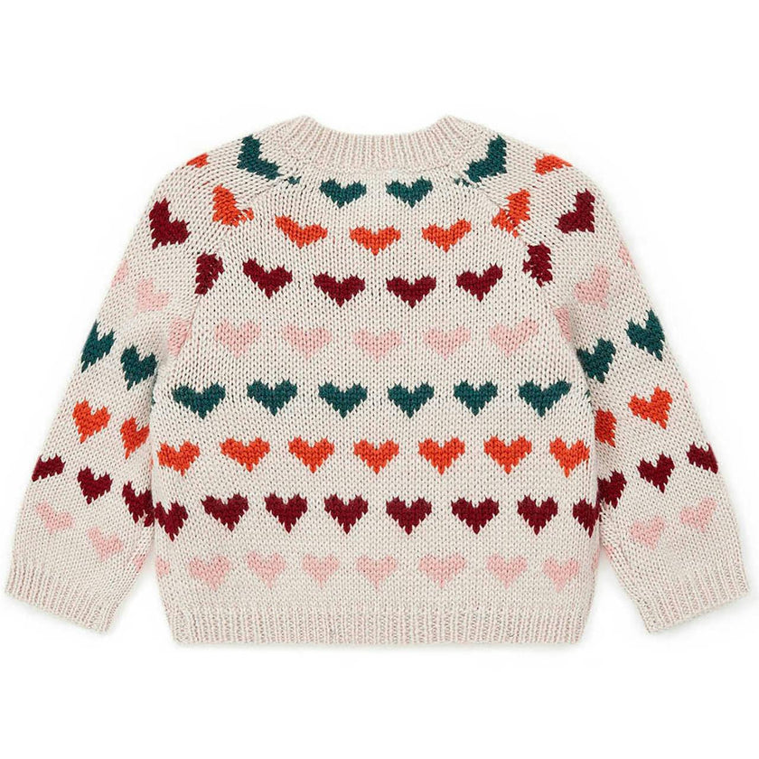 BONTON Jacquard Heart Knit Cardigan