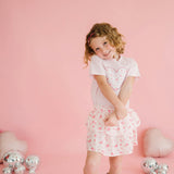 Dainty Rose Pearl Heart Patch Short Sleeve T-Shirt
