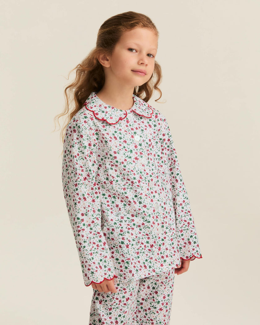 Kid's Twill Colette Pajama Set in Winter Garden