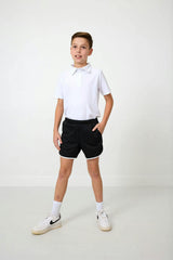 black retro mesh short