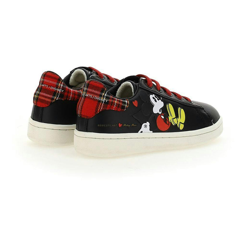 Black Mickey Plaid Tab Sneakers