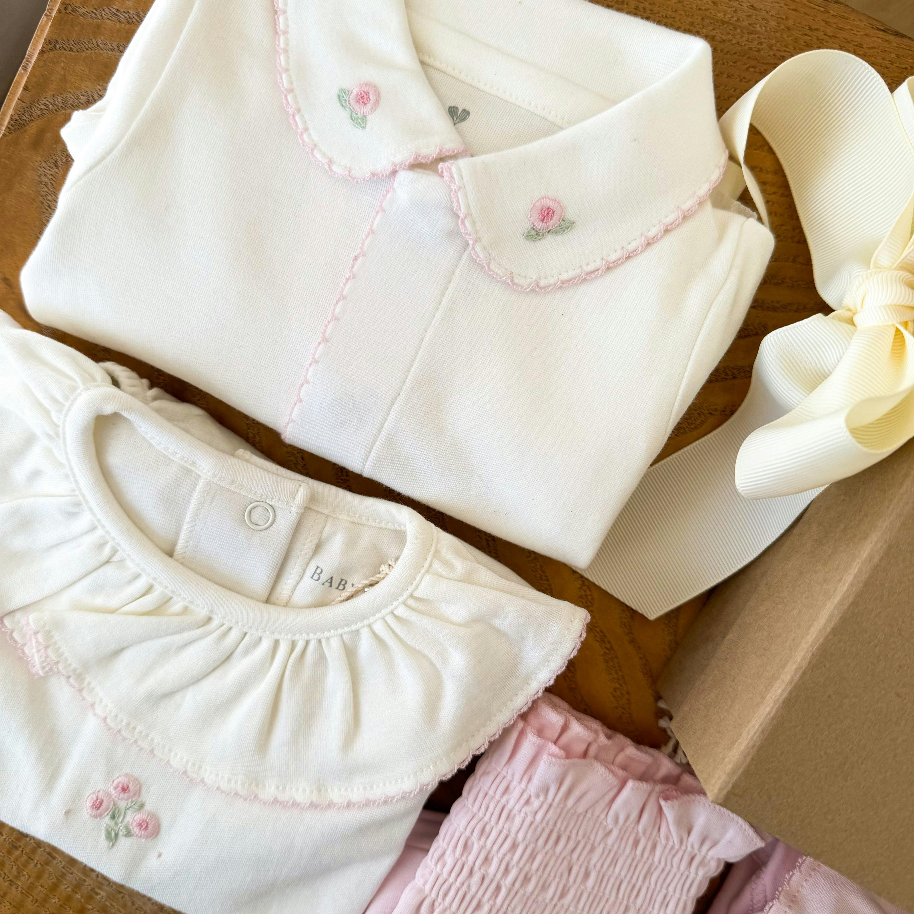 Baby Girl Gift Set Bundle Peonies Pink