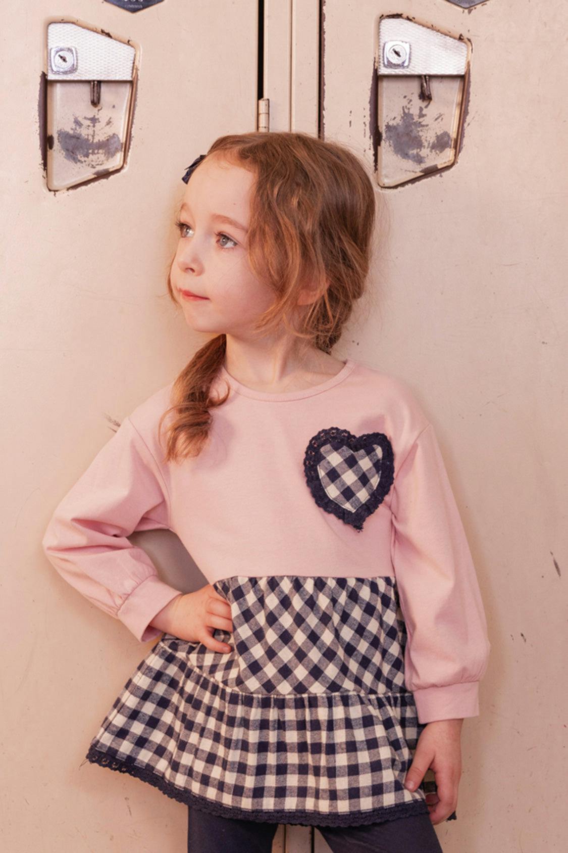 Tunic And Leggings Set Pale Dusty Pink And Navy