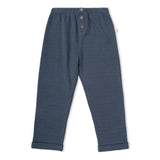 Organic Tee & Foldover Pants Set - Midnight Check