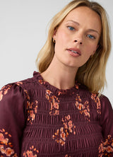 Long Sleeve Smocked Maternity Mini Dress