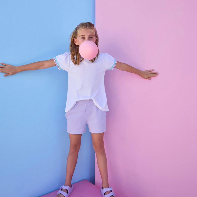 Ric Rac Essential Tee - Aqua & Lavender