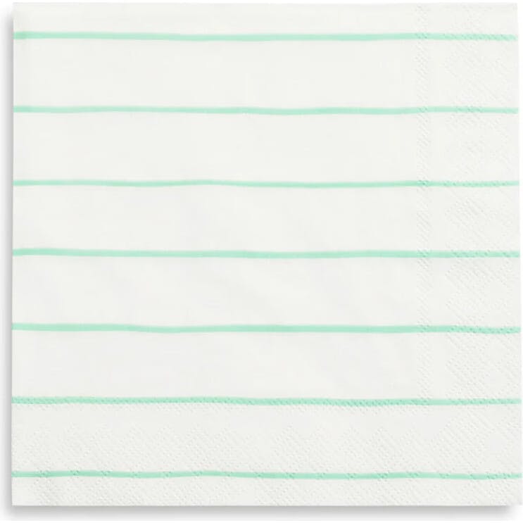 Mint Frenchie Striped Large Napkins