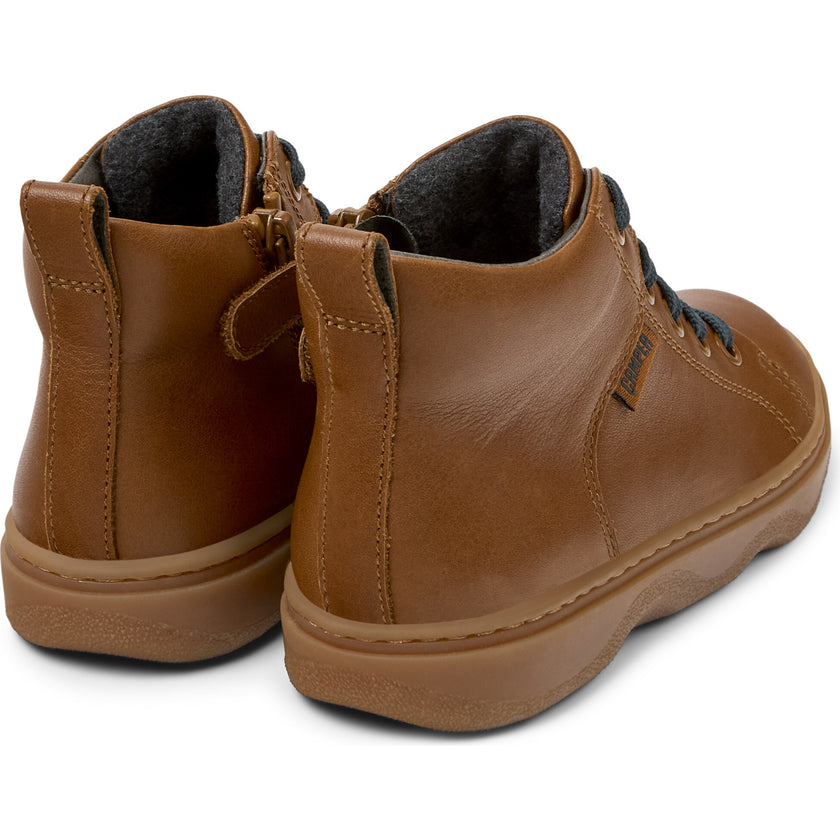 Kids Kiddo Zipped Lace-Up Ankle Boots, Brown