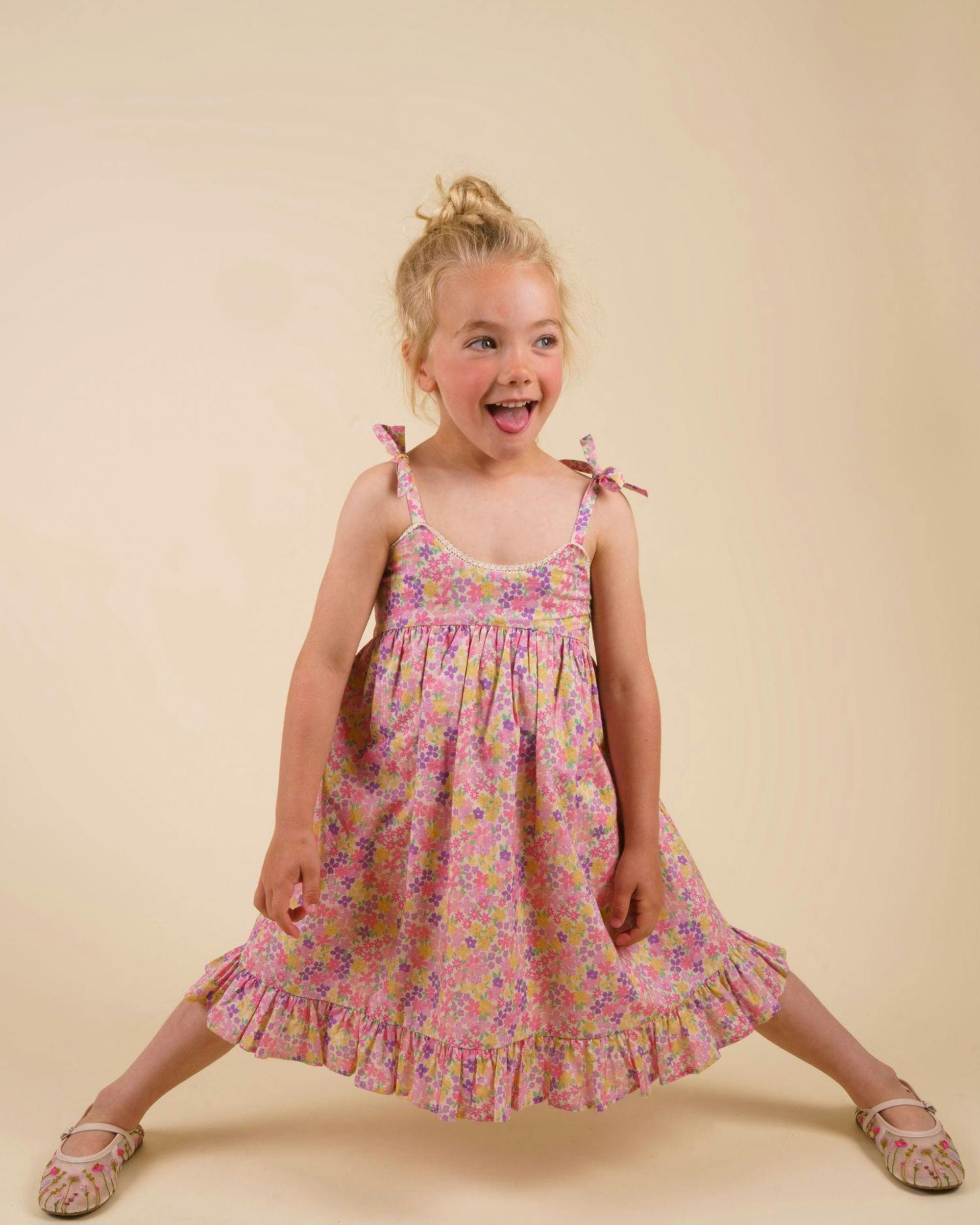 Alena Dress - Emma Floral Purple print