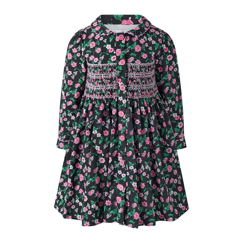 Floral Smocked Button Front Dress