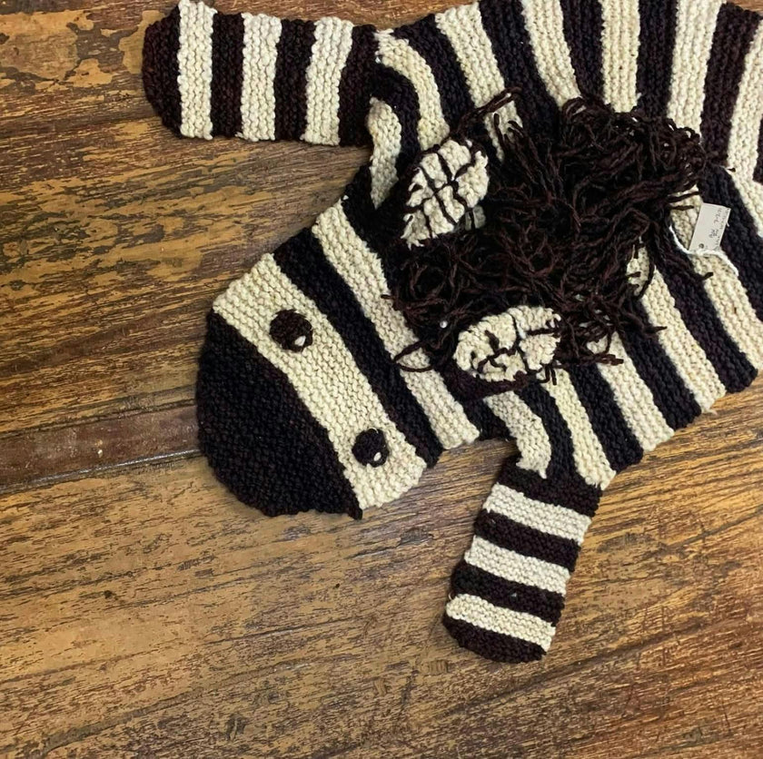 Organic Wool Play Mat + Nursery Rug  | Zebra