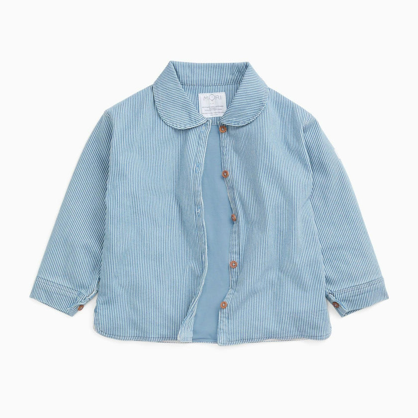 Striped Soft Padded Denim Jacket