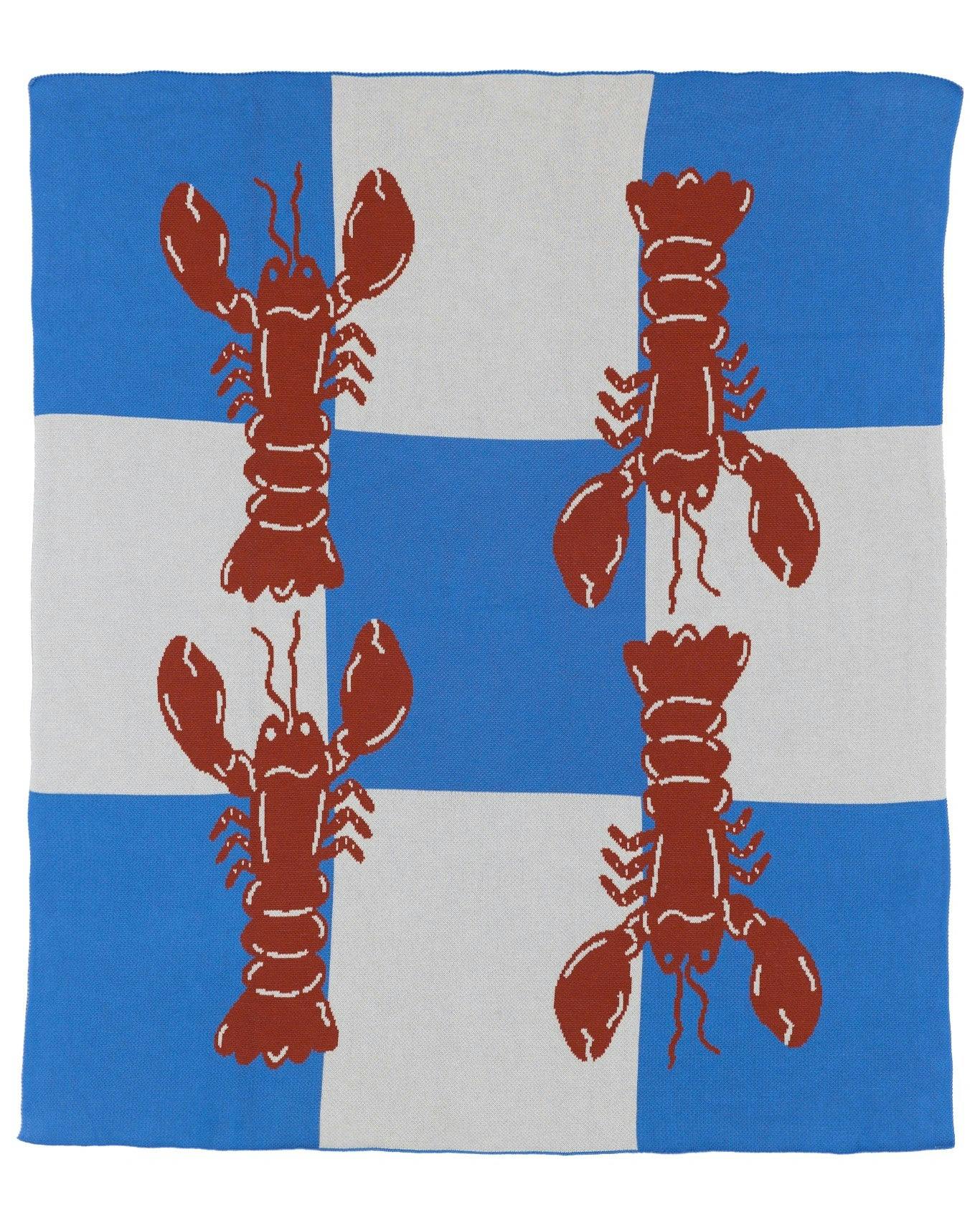 Lobster Tile Knit Blanket