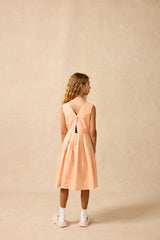 Organic Button Back Dress in Creamsicle Wand