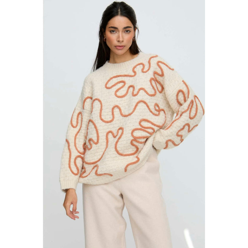 Penny Wide Leg Embroidered Trouser