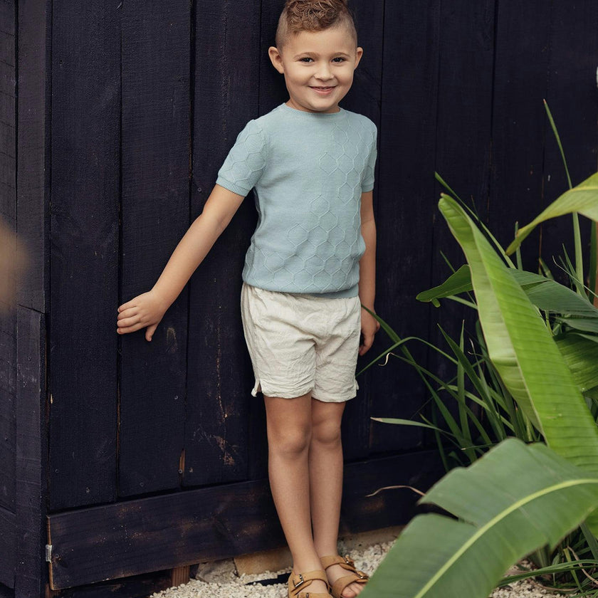 Boys Honeycomb Knit Shirt