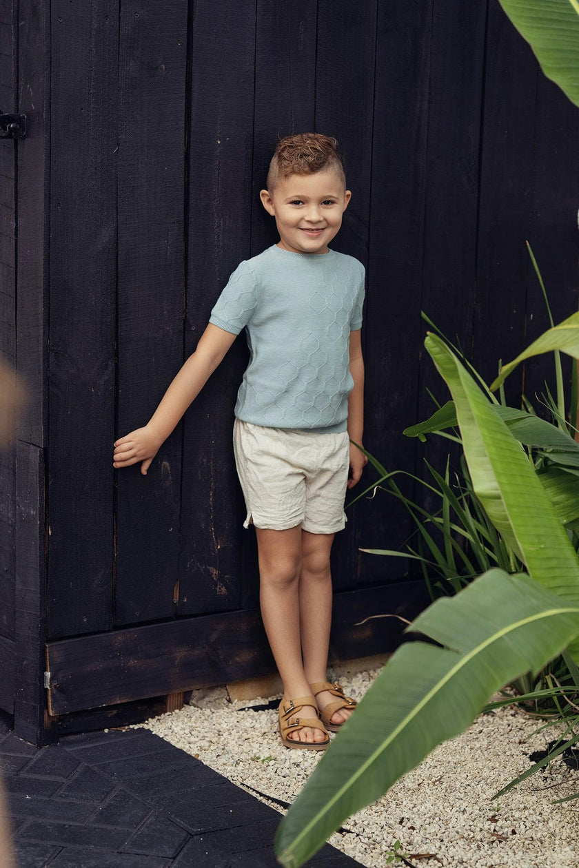 Boys Honeycomb Knit Shirt