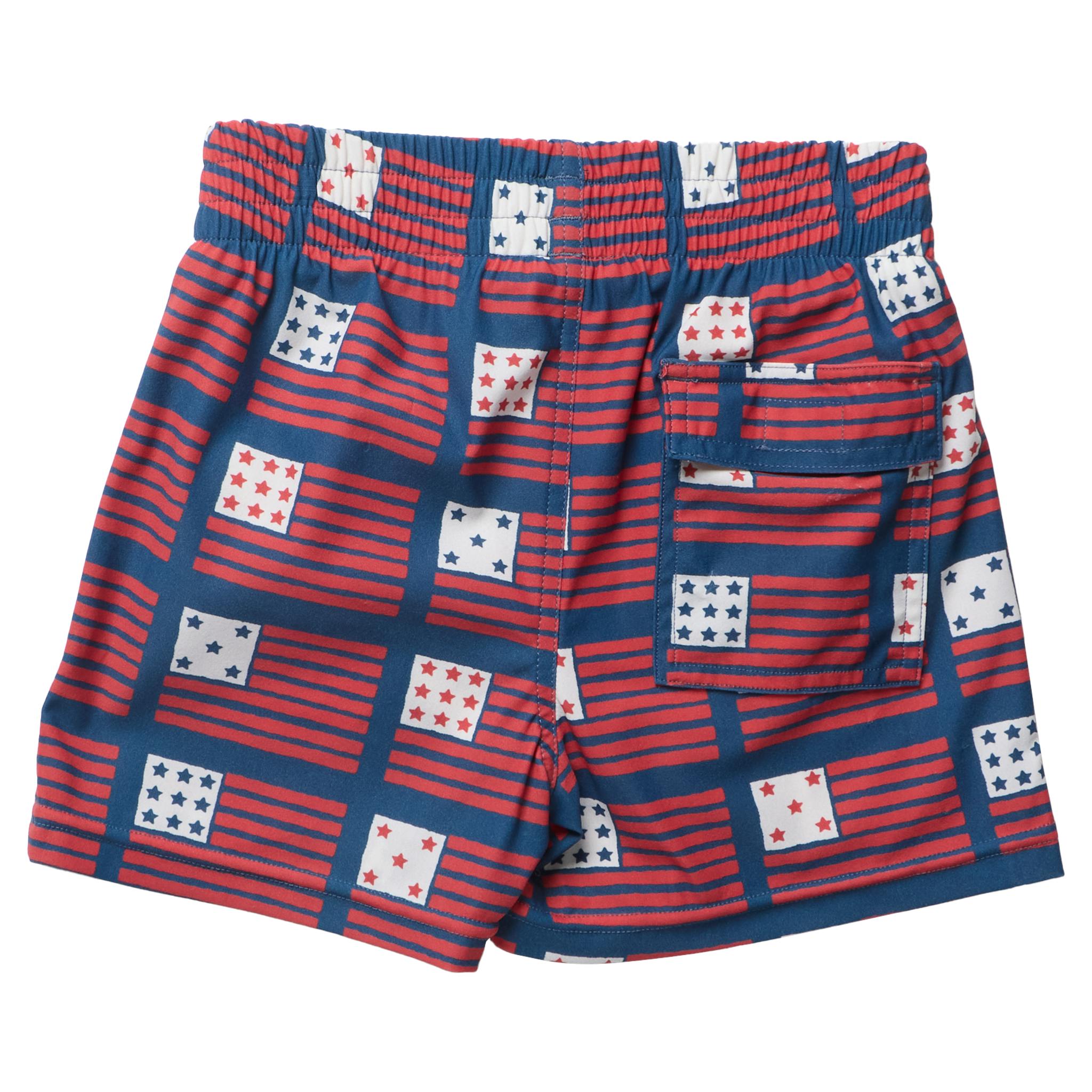 Boys Swim Trunk - Navy Flag