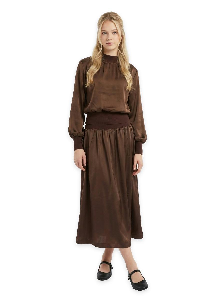 Top With Knit Mock Neck