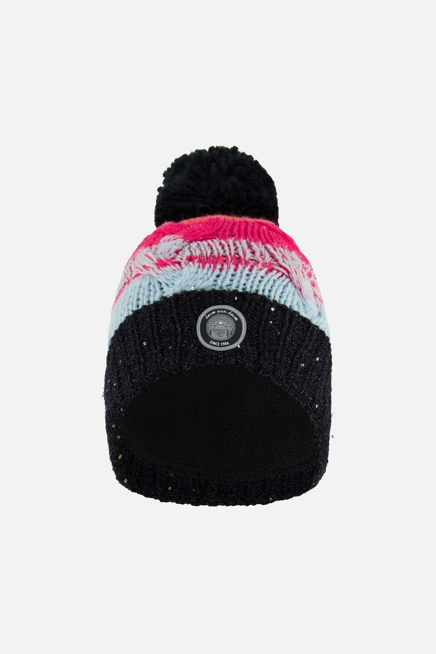 Knit Hat Gradient Blue, Coral And Fuschia