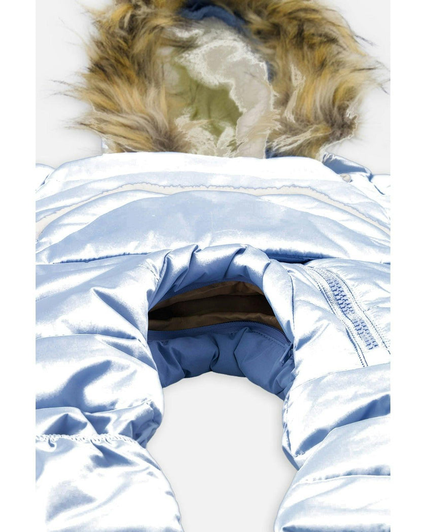 Baby Snug One Piece Snowsuit Adapted For Car Seats Blue Grey