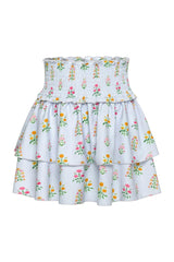 Scottie Skirt Blue Floral Block Print