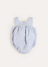 Alexander Stripe Sleeveless Button Detail Romper in Blue (3mths-2yrs)