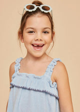 Light Blue Terry Cotton Girl Top