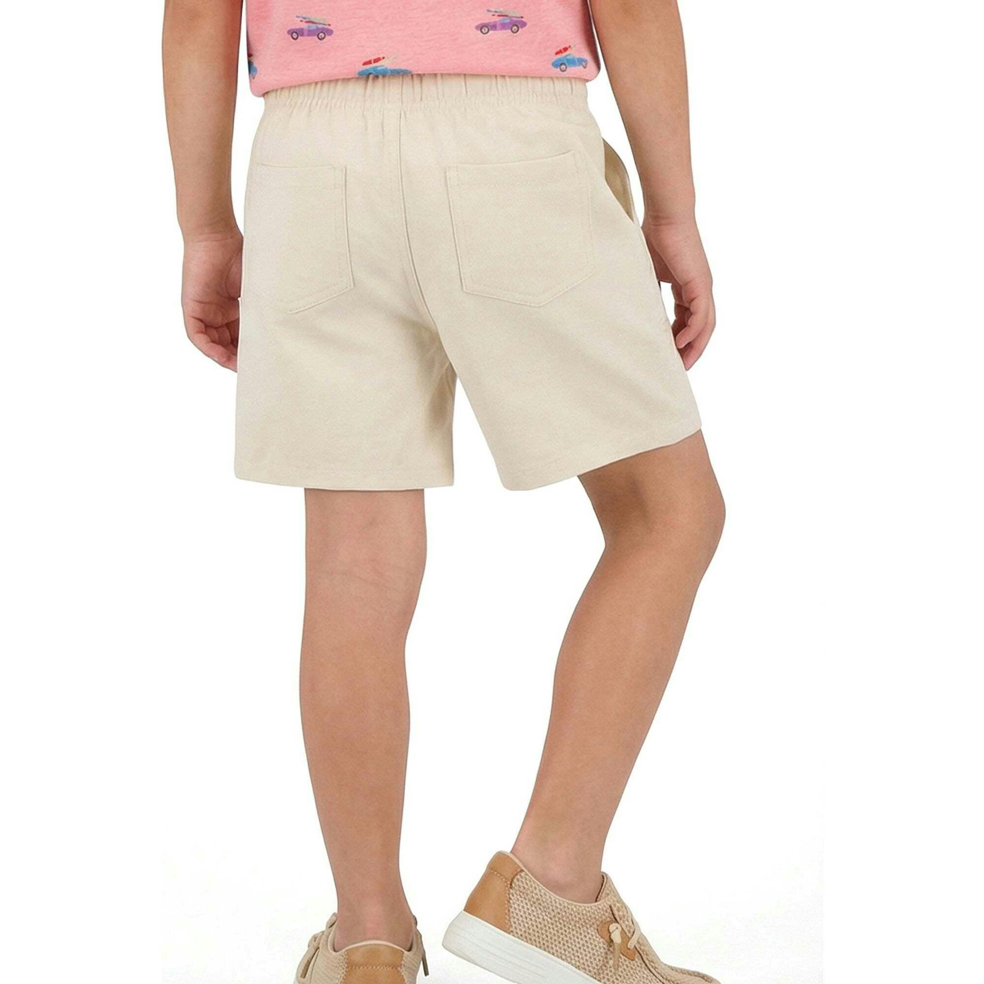 Boys Beige Textured Linen Shorts | Beige