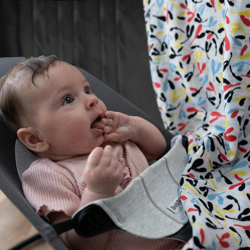PLANT PRINT 2-PACK MUSLIN SQUARES - for 0 to 4 months & 5+ month old babies