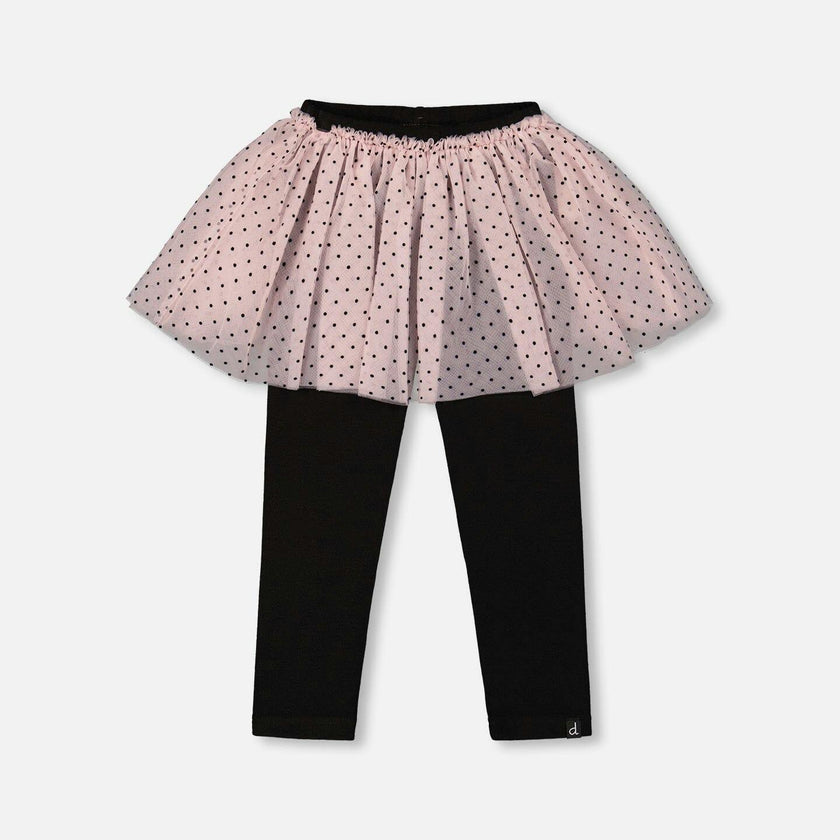 Leggings with Tulle Skirt Pink and Black