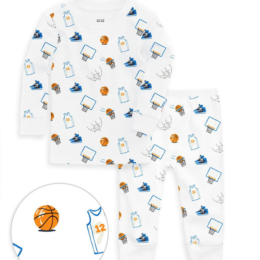 The Organic Long Sleeve Pajama Set [Basketball]