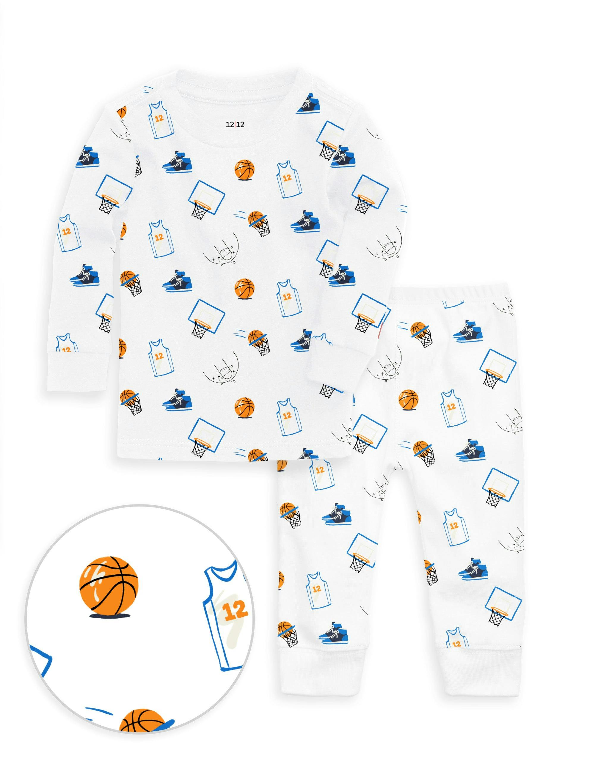 The Organic Long Sleeve Pajama Set [Basketball]