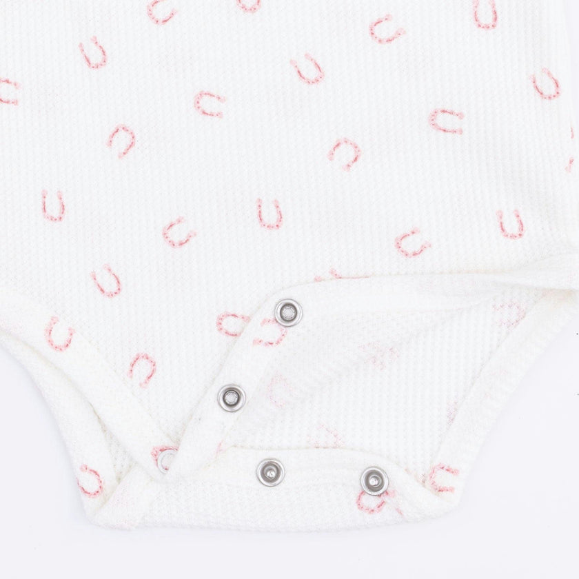 Little Horseshoes Pink - Long Sleeve Bodysuit