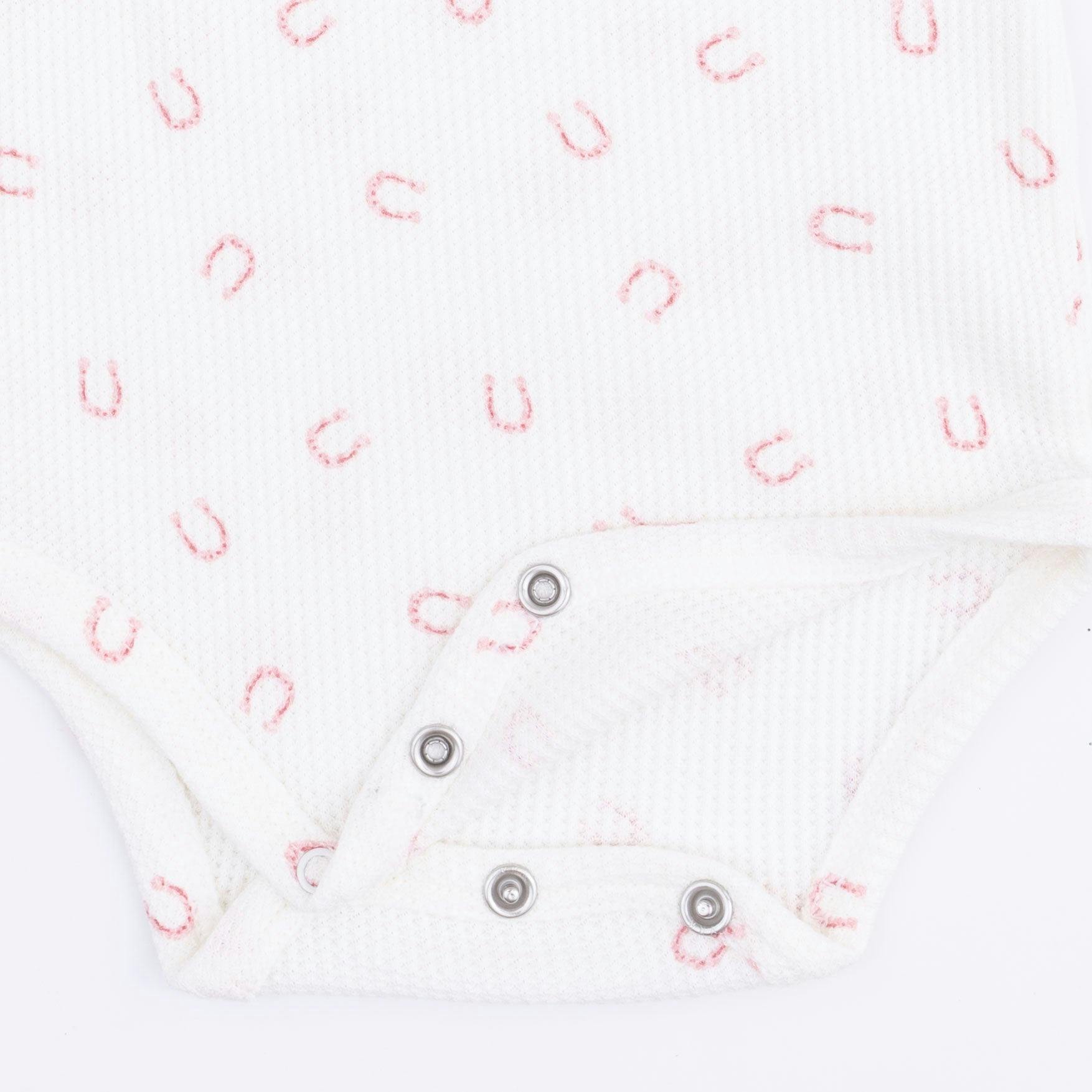 Little Horseshoes Pink - Long Sleeve Bodysuit