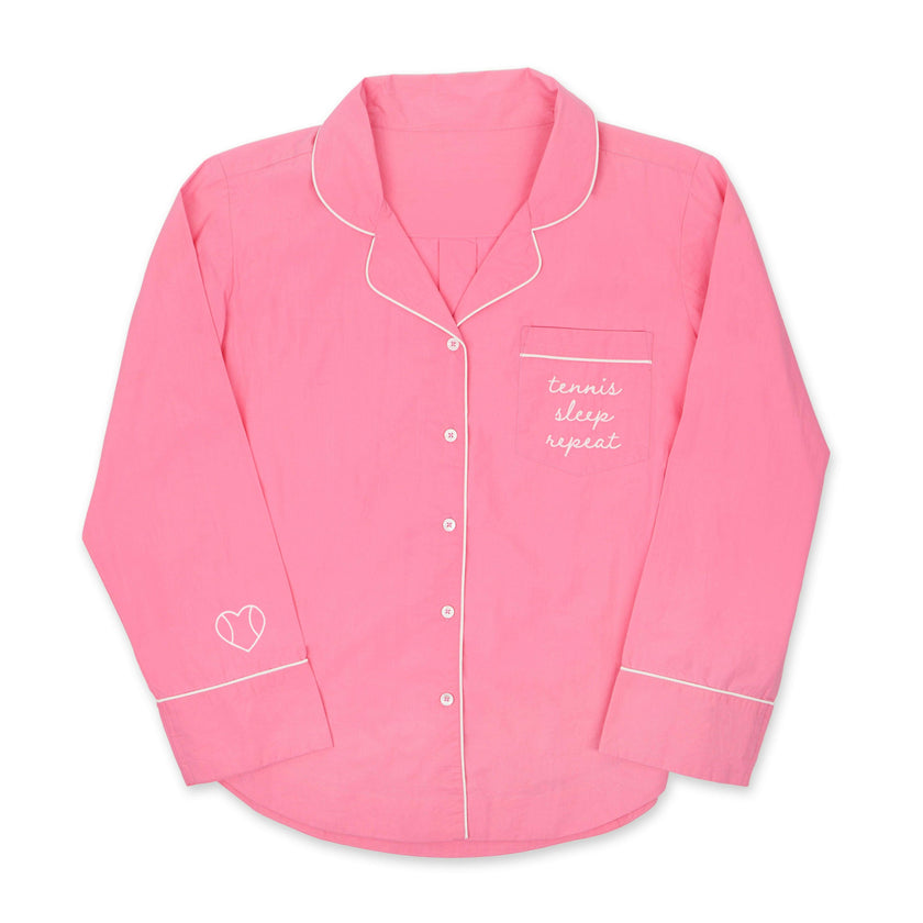 Tennis Sleep Repeat Long Pajama Set