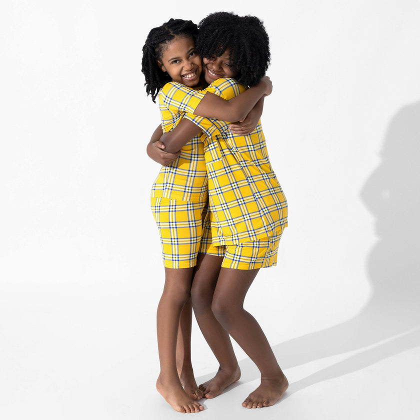 Clueless Total Betty Plaid Bamboo Kids Pajama Short Set