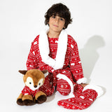 Polar Isle Red Bamboo Sherpa Stocking