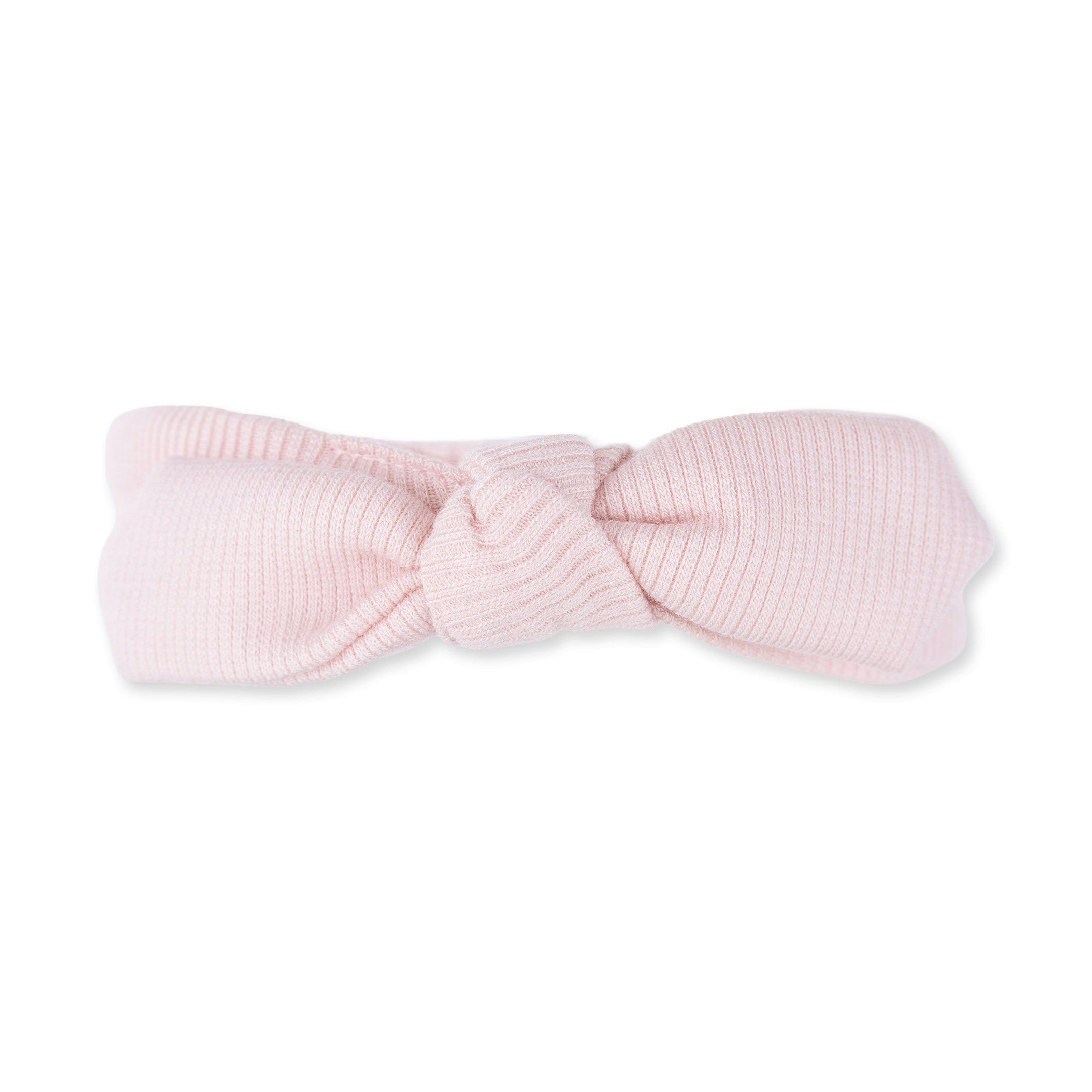 Solid Veiled Pink Rib - Knot Headband
