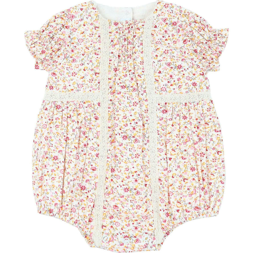 Pink Floral Bubble Romper