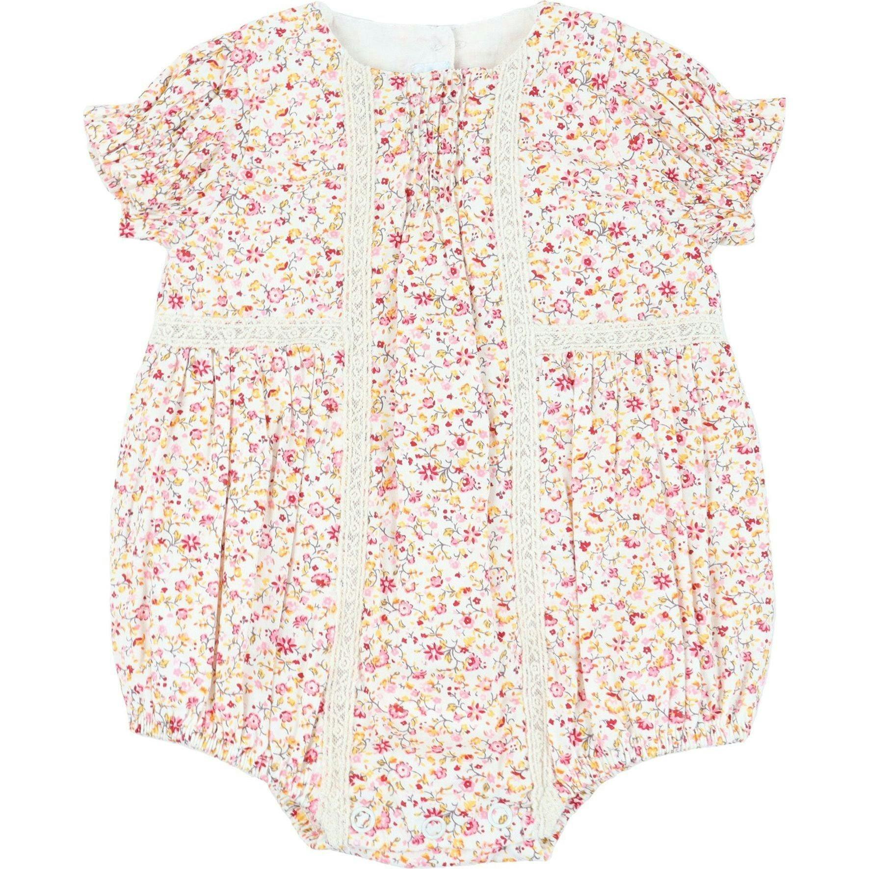 Pink Floral Bubble Romper